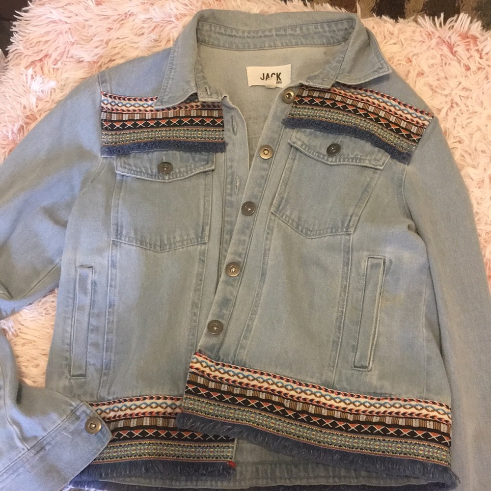 Denim boho jacket size m